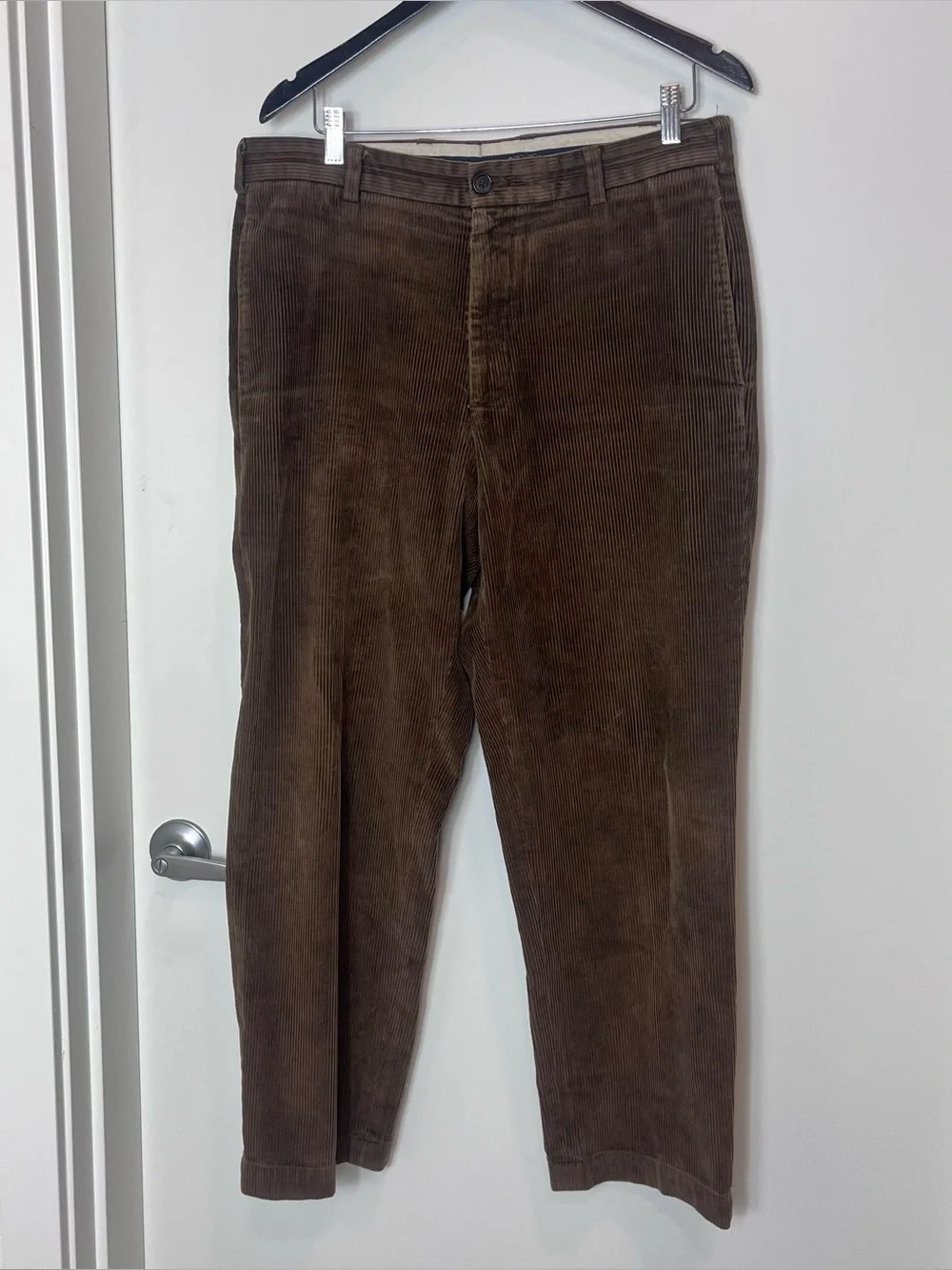 Brooks Brothers Hudson Pants Mens Brown Corduroy Wide Wale Trousers 35x30 Cotton